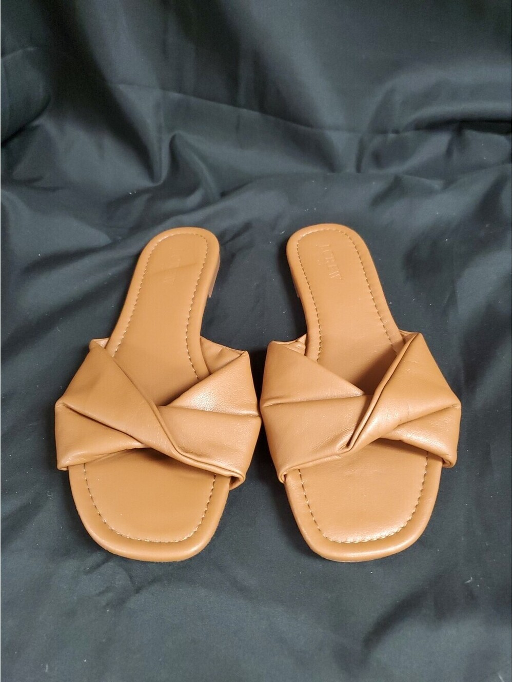 J. Crew Factory Women's Twisted Slide Sandals Brown Tan Size 8 EXCELLENT